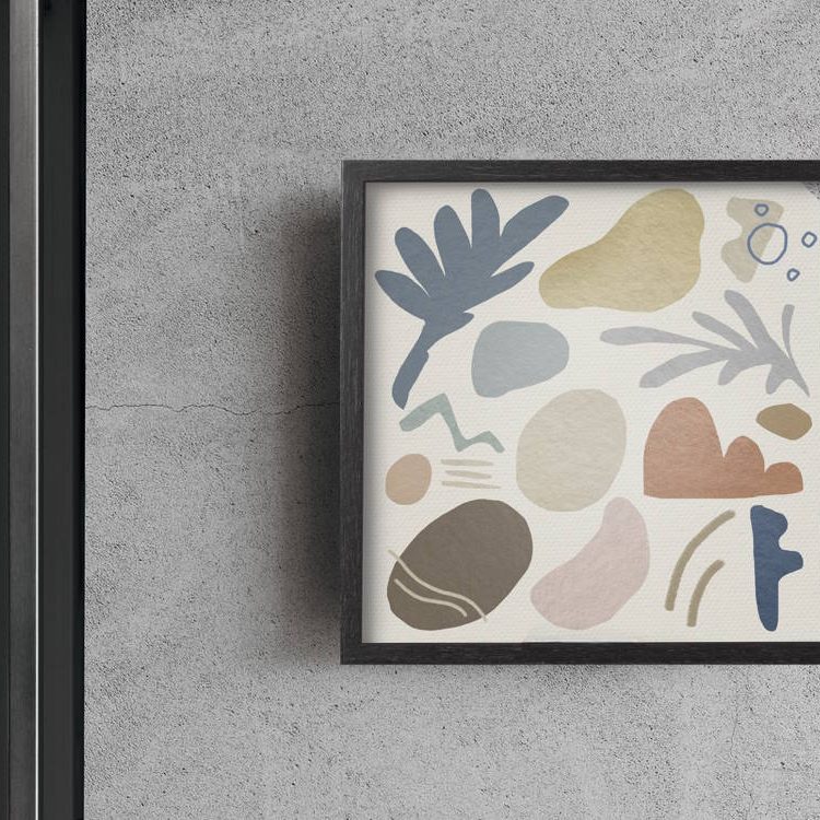 Abstract Shape in Earthy Tones Wall Art Framed in Black or White2