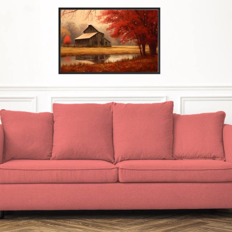 Barn in the Meadow Framed Printed Wall Art