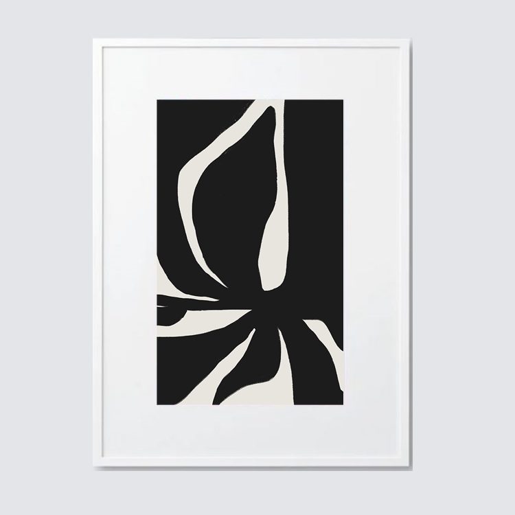 Black & Beige Abstract Drawing Printed Wall Art on wall Melbourne