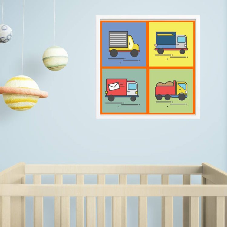 Boys Trucks Framed Printed Wall Art4