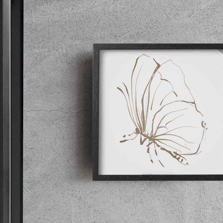 Butterfly in Gold Printed Wall Art