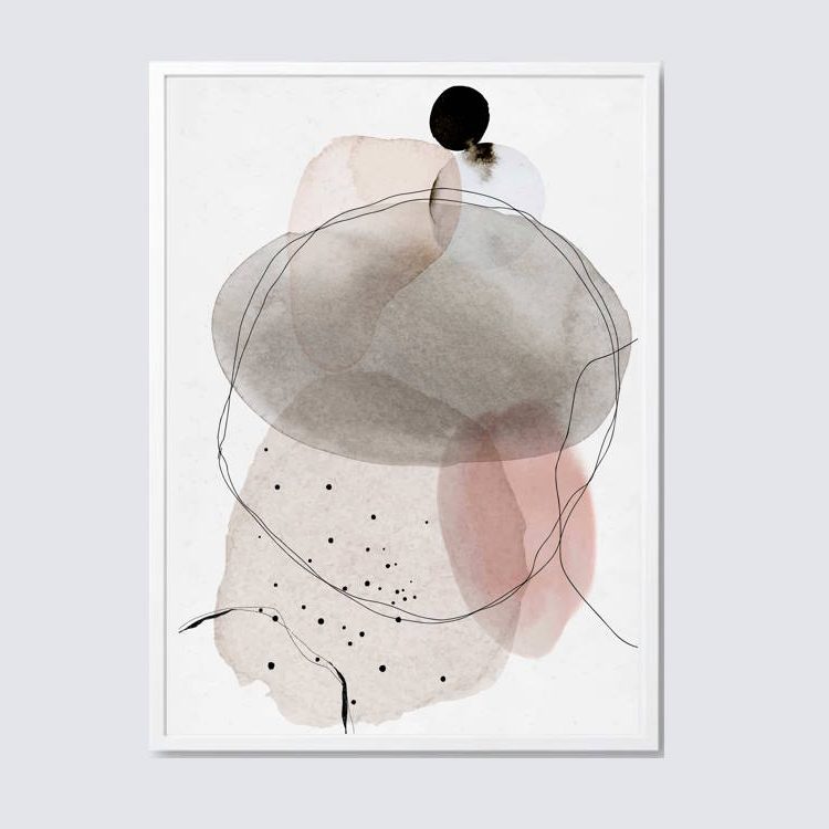 Colourful Abstract Watercolour Circles Design Framed Wall art Poster