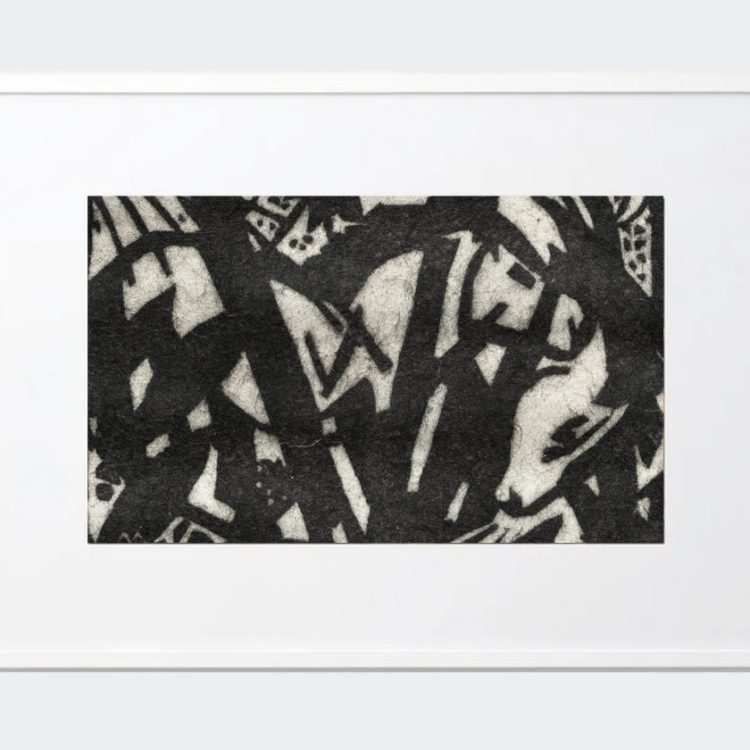 Horses on Black Background Printed Poster Framed in Black or White