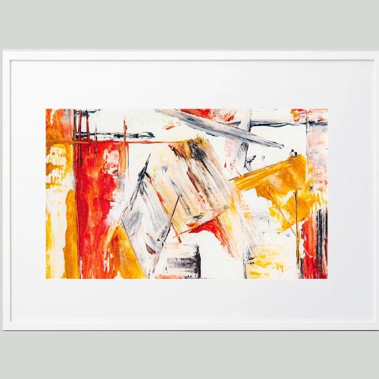 Orange Abstract Artwork Designer Poster Wall Hanging