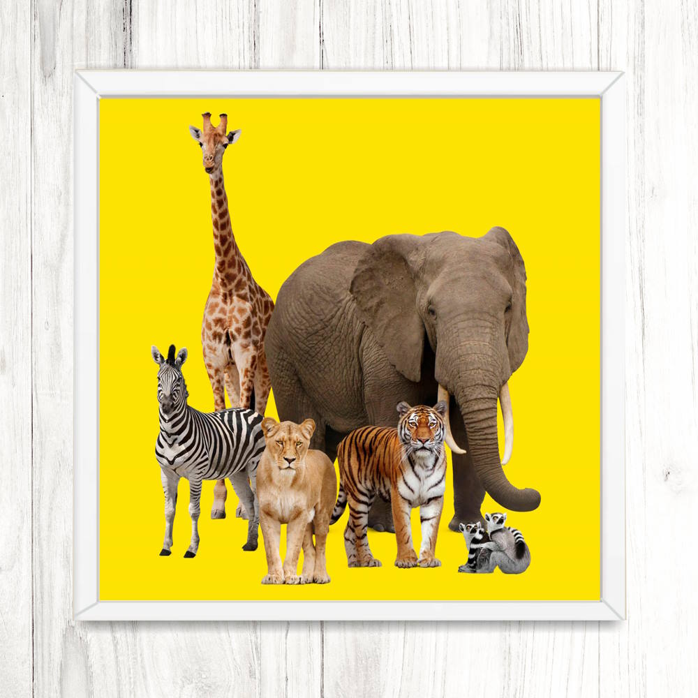 Safari Wildlife Animals Framed Wall Art Poster | Melbourne