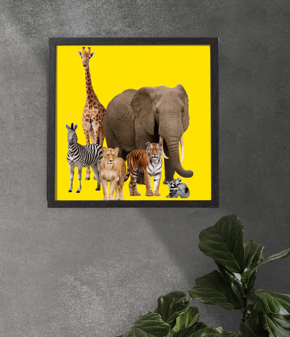 Safari Wildlife Animals Framed Wall Art Poster | Melbourne