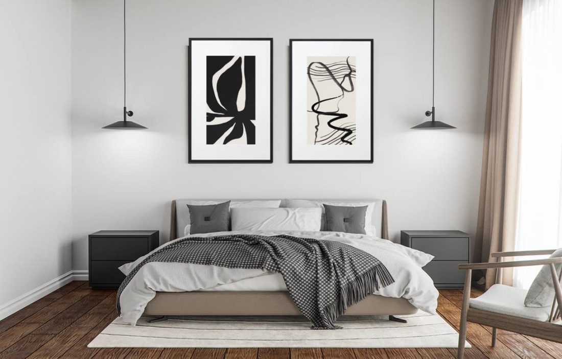 Colours of Wall Art Prints for a Grey Bedroom Wall