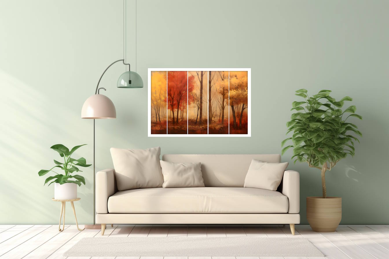 Autumn scene printed poster wall art for living room