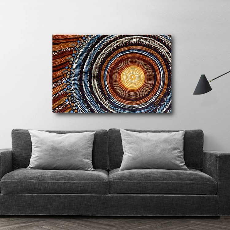 Indigenous Australian Printed Wall Art on Canvas for Living Rooms or office areas