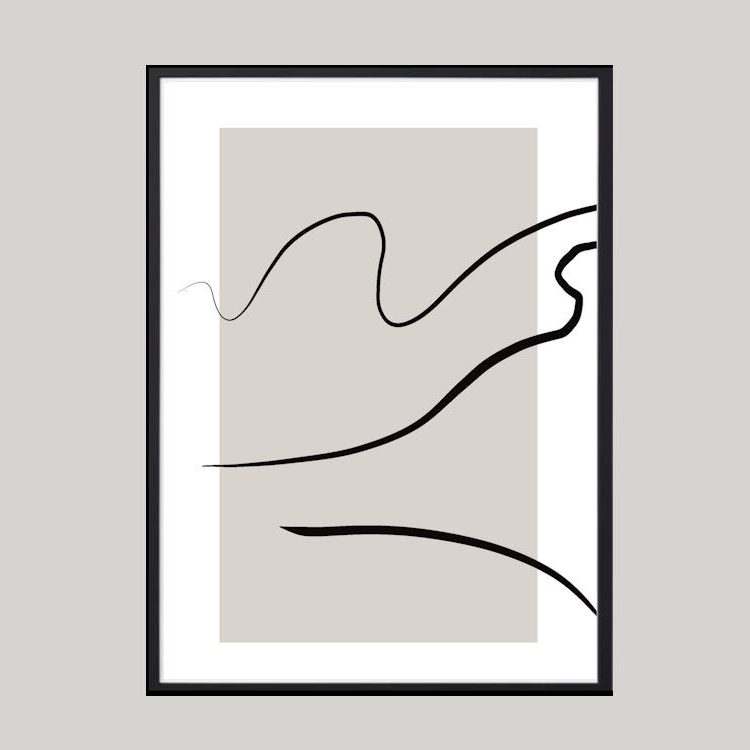 Lined Monochromatic Printed Artwork for Living or Bedrooms3