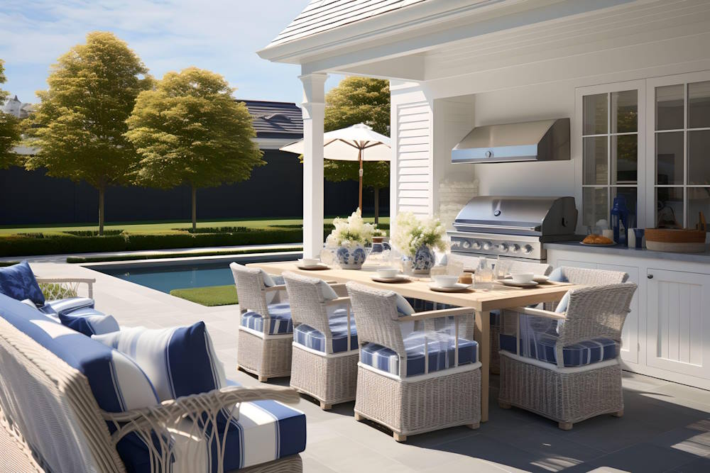 Why is the Hampton's style so popular in Australia Outdoor area